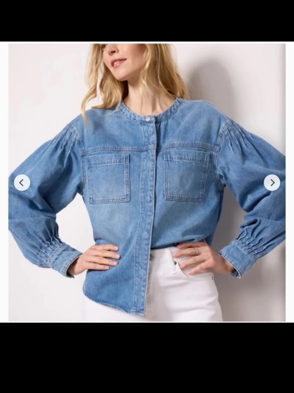 Evereve Jordy Denim Shirt Jacket Shacket Size Large